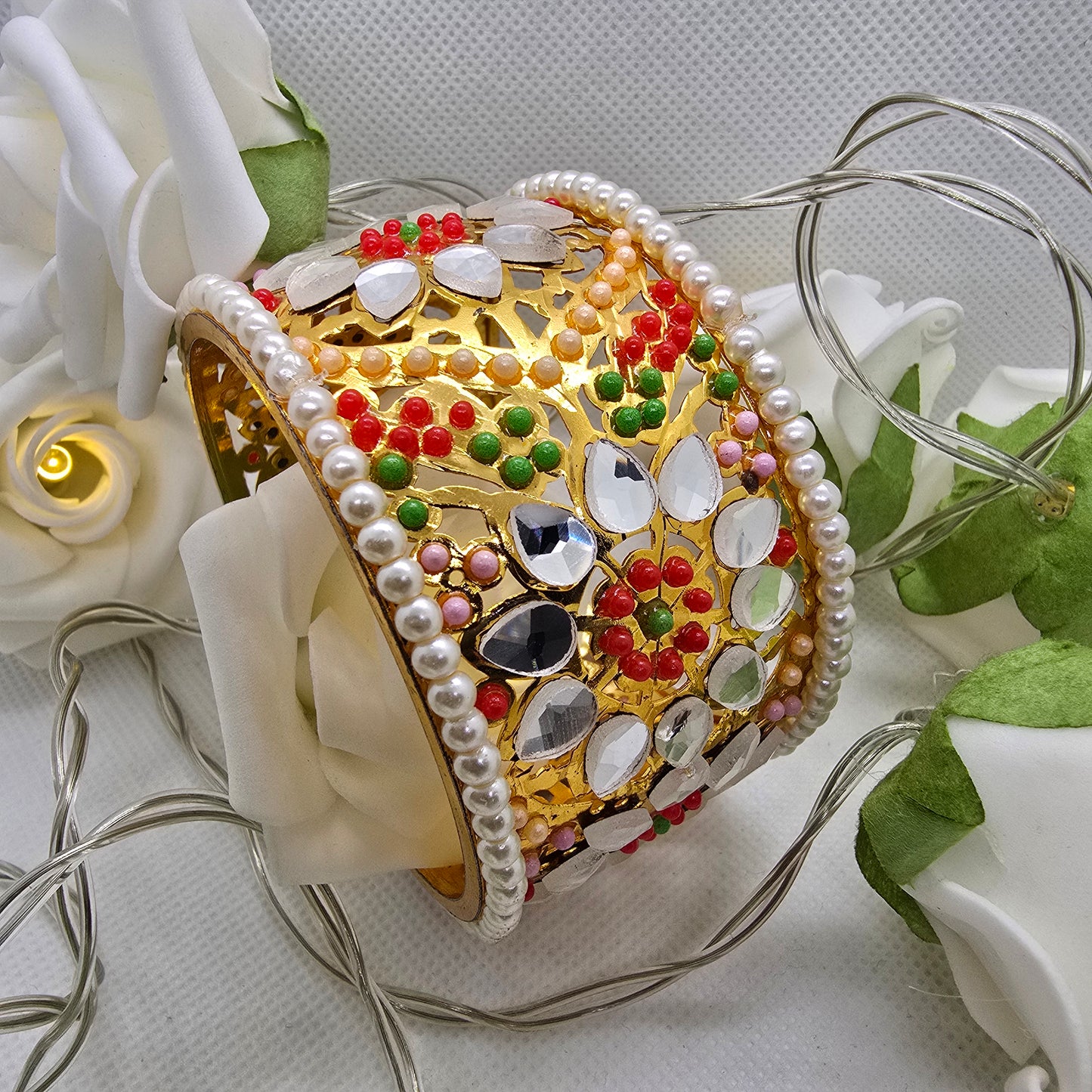 Wide Mirror Work Handmade Wide Kara || Pakistani/ Indian Style Bangle