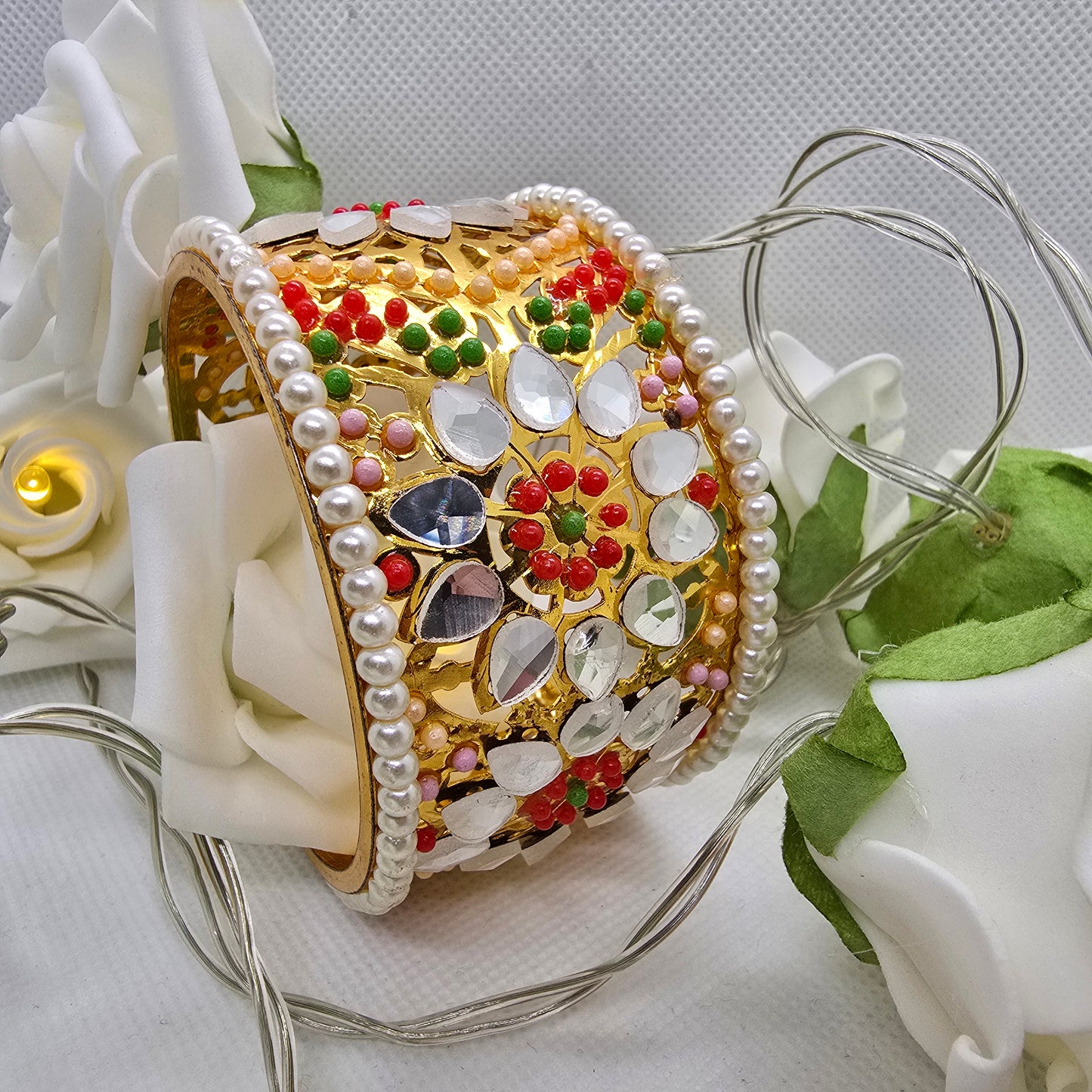 Wide Mirror Work Handmade Wide Kara || Pakistani/ Indian Style Bangle