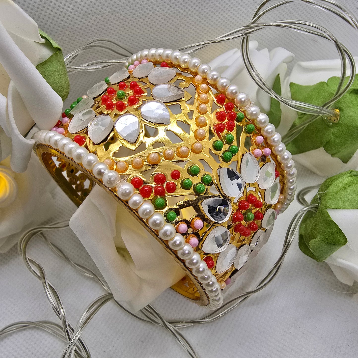 Wide Mirror Work Handmade Wide Kara || Pakistani/ Indian Style Bangle