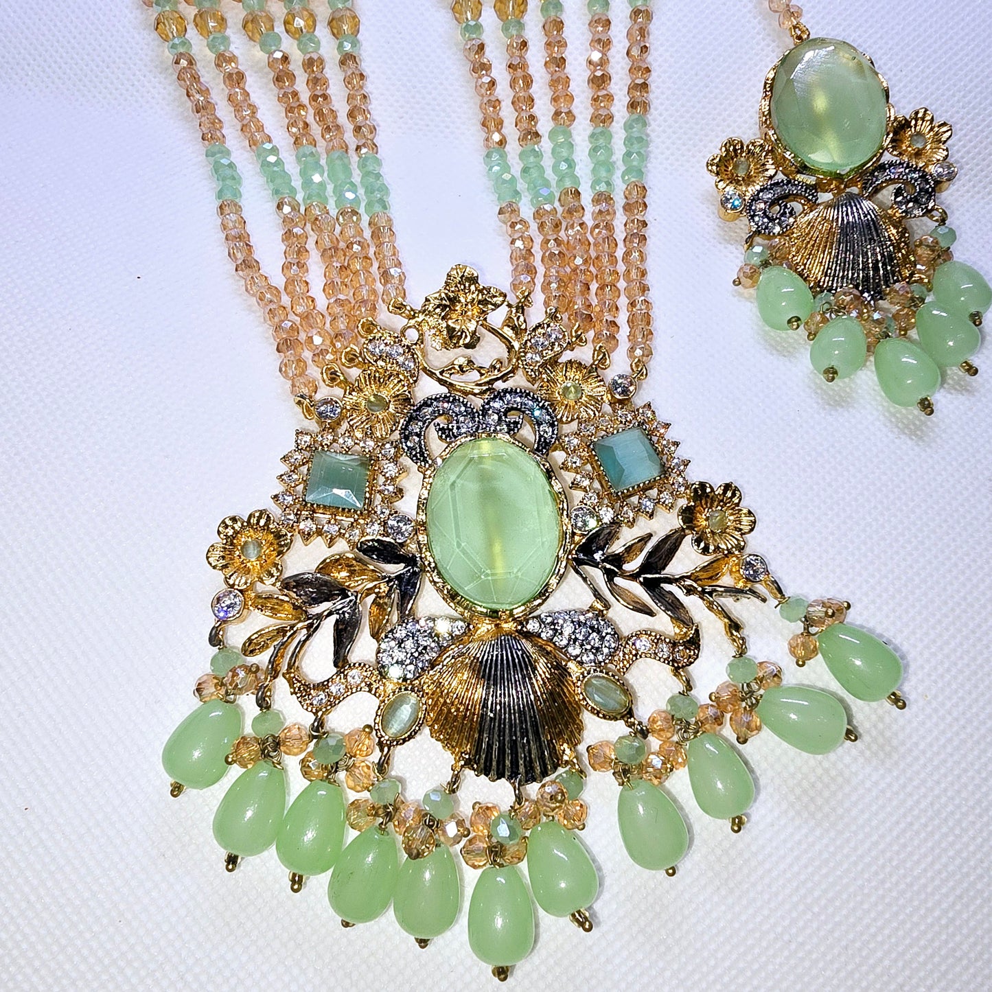 Necklace Mala with Earrings Set (Indian/Pakistani Bridal/Party wear jewellery)