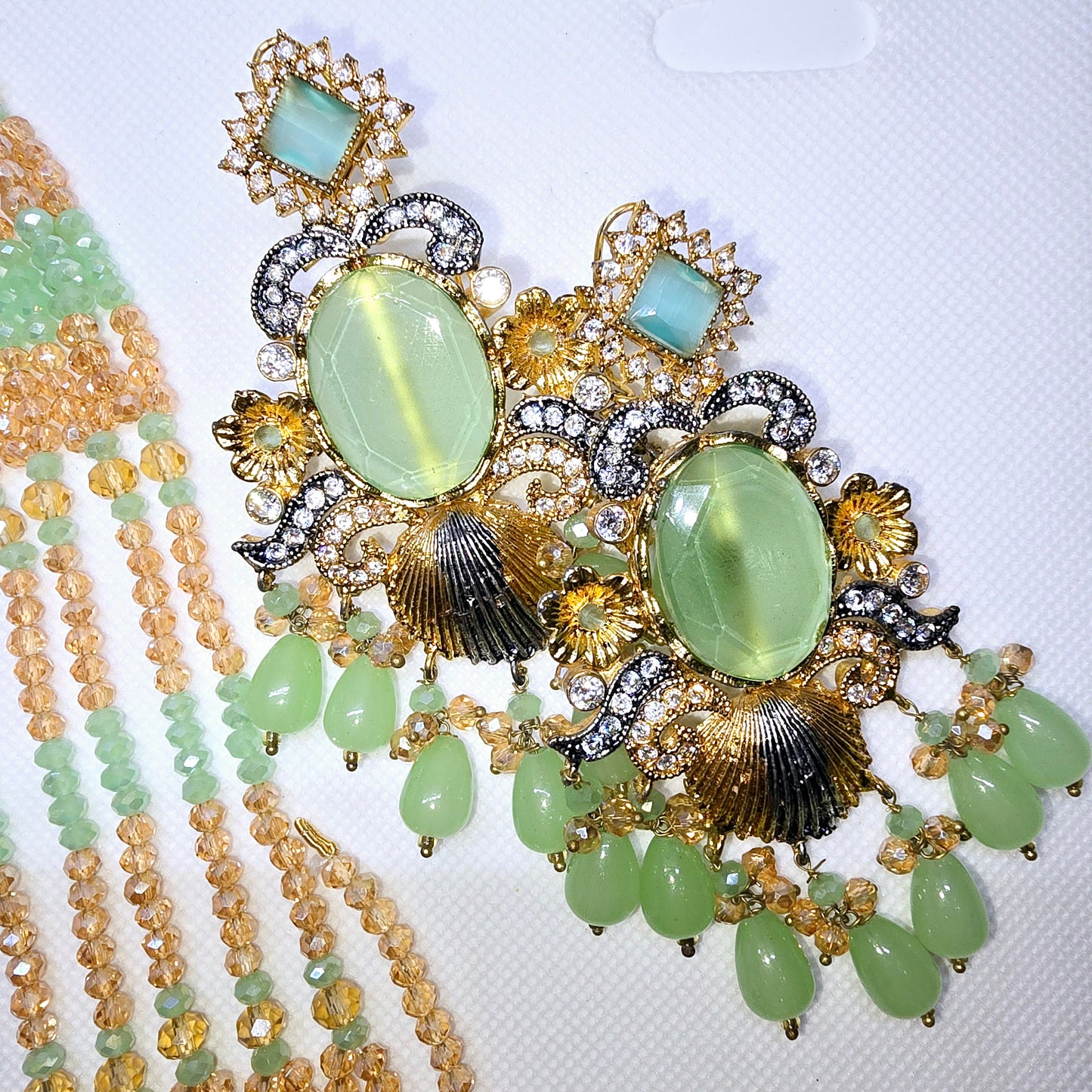 Necklace Mala with Earrings Set (Indian/Pakistani Bridal/Party wear jewellery)