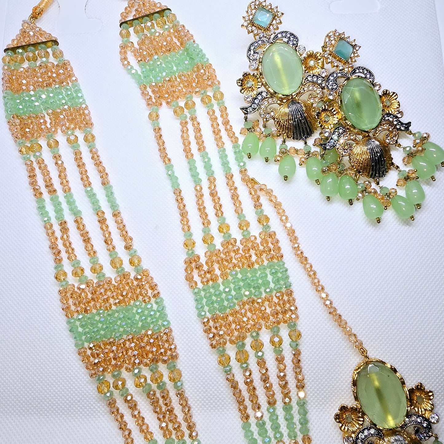 Necklace Mala with Earrings Set (Indian/Pakistani Bridal/Party wear jewellery)