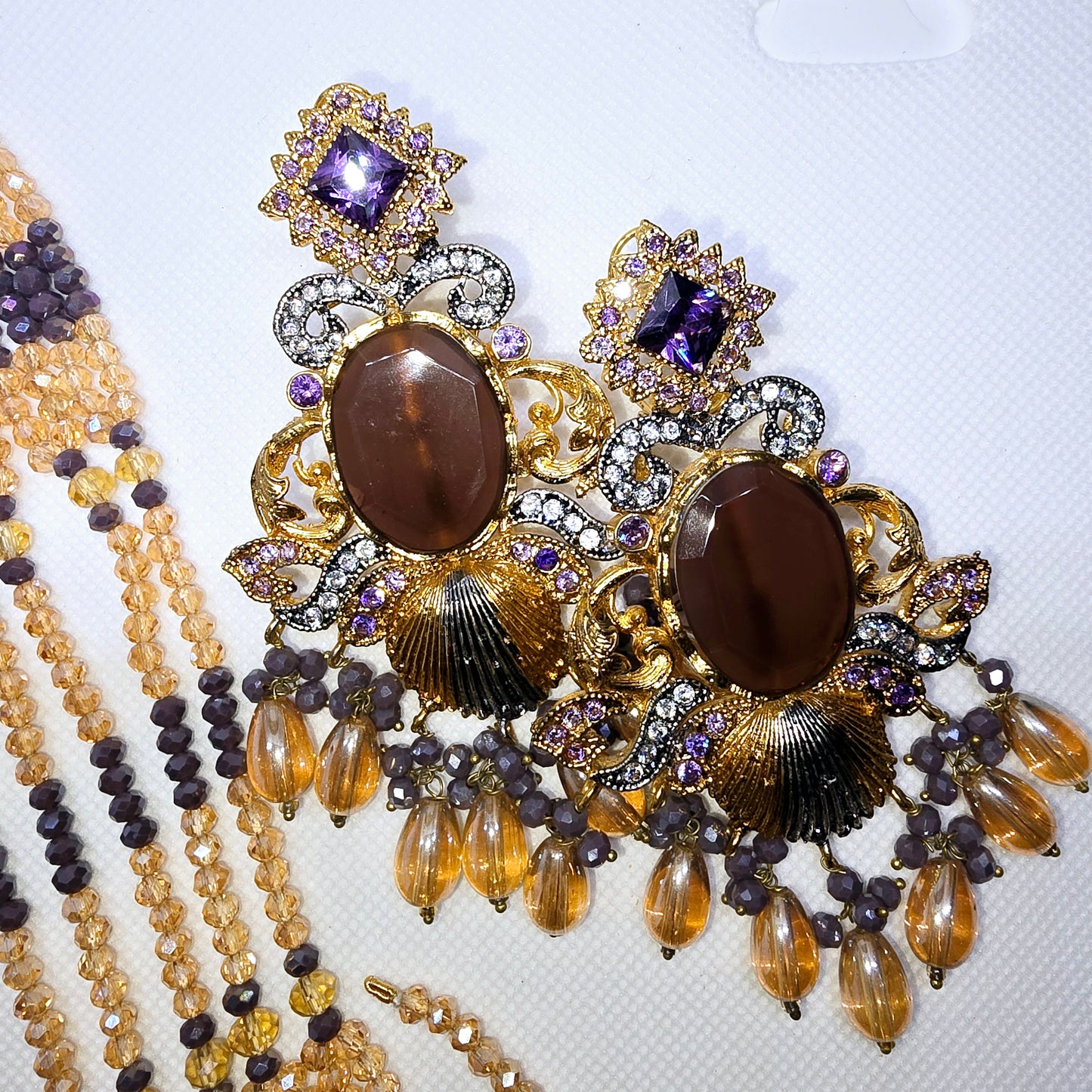 Necklace Mala with Earrings Set (Indian/Pakistani Bridal/Party wear jewellery)