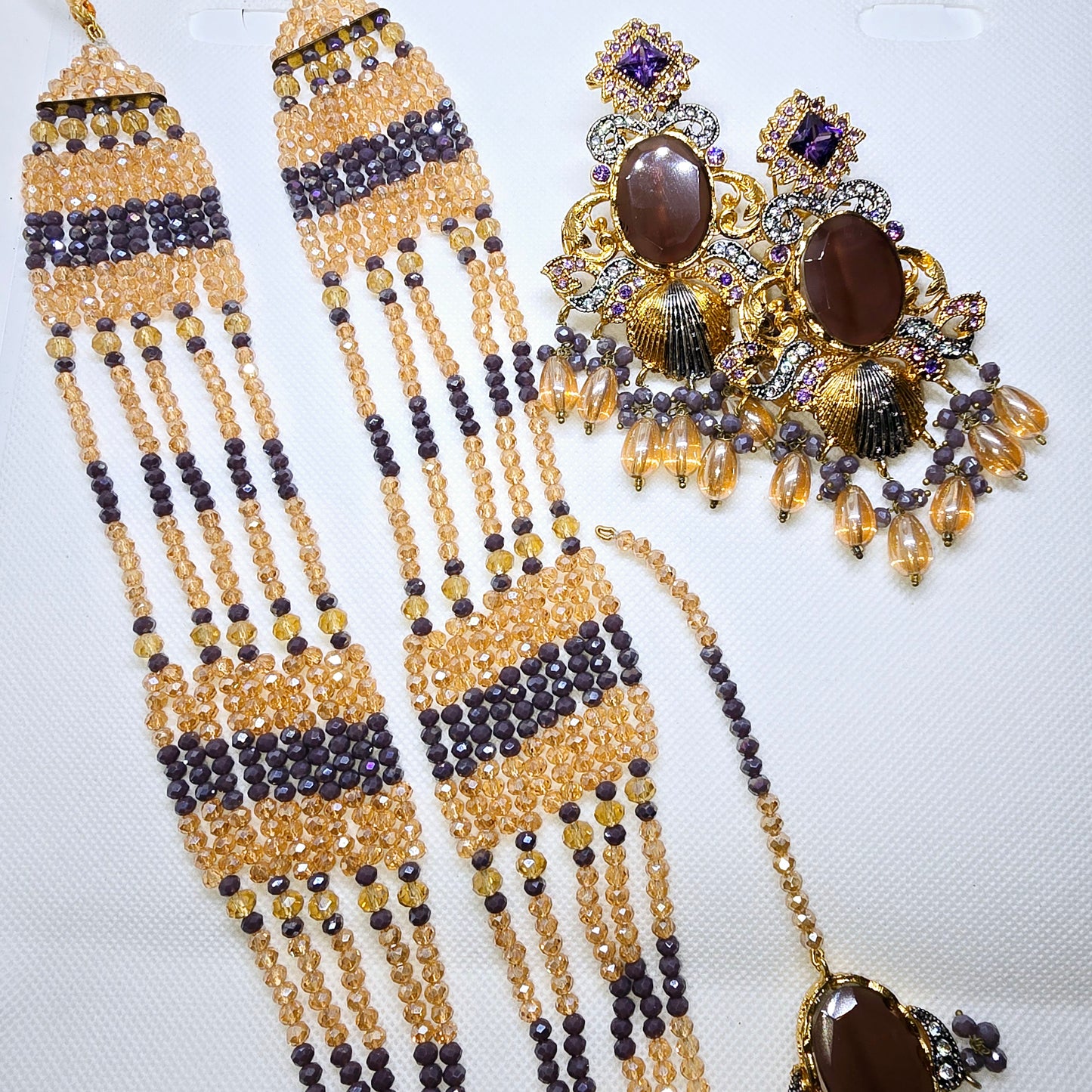 Necklace Mala with Earrings Set (Indian/Pakistani Bridal/Party wear jewellery)