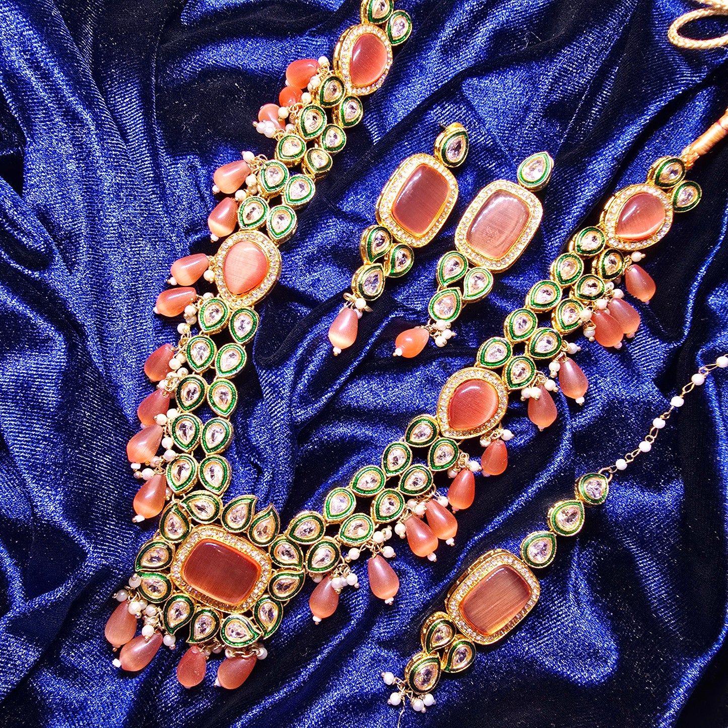 Necklace Mala with Earrings Set (Indian/Pakistani Bridal/Party wear jewellery)