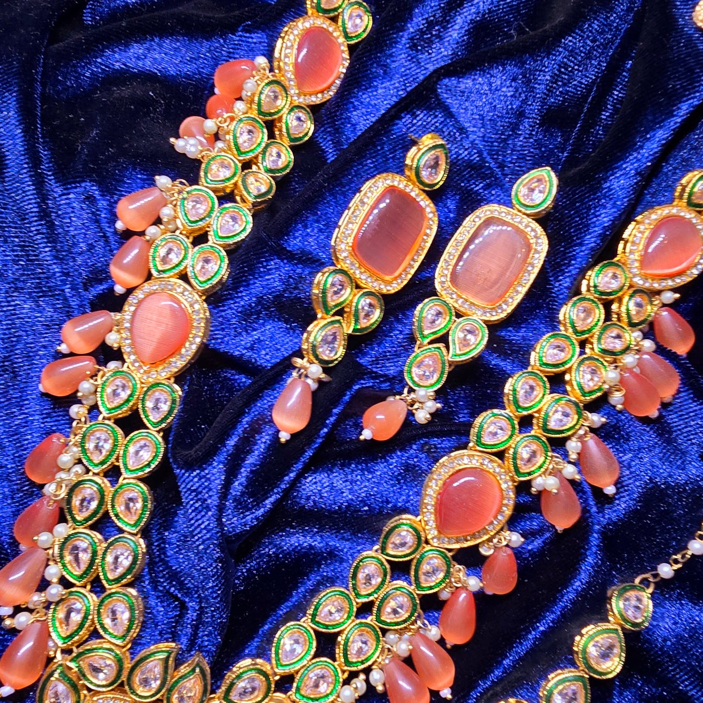 Necklace Mala with Earrings Set (Indian/Pakistani Bridal/Party wear jewellery)