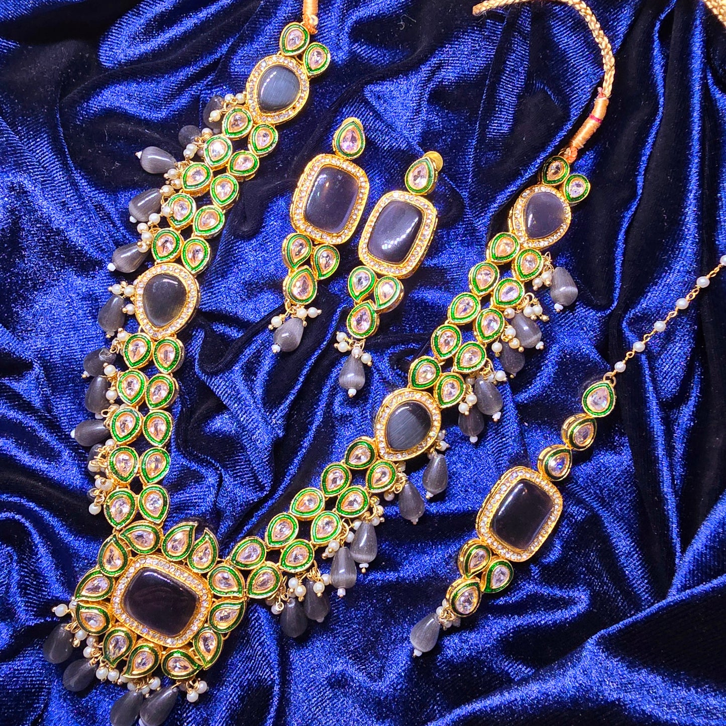 Necklace Mala with Earrings Set (Indian/Pakistani Bridal/Party wear jewellery)