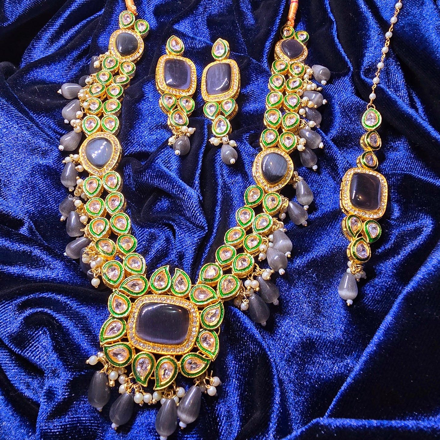 Necklace Mala with Earrings Set (Indian/Pakistani Bridal/Party wear jewellery)