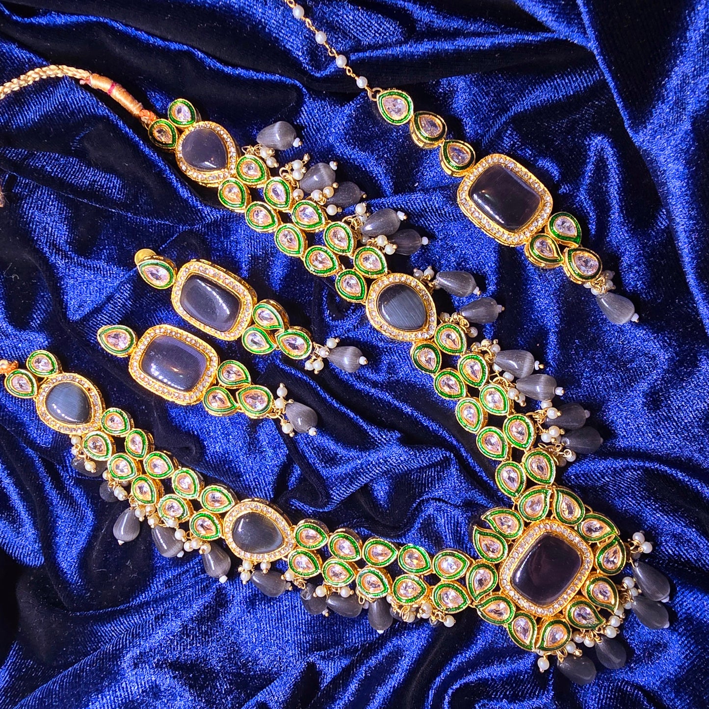 Necklace Mala with Earrings Set (Indian/Pakistani Bridal/Party wear jewellery)