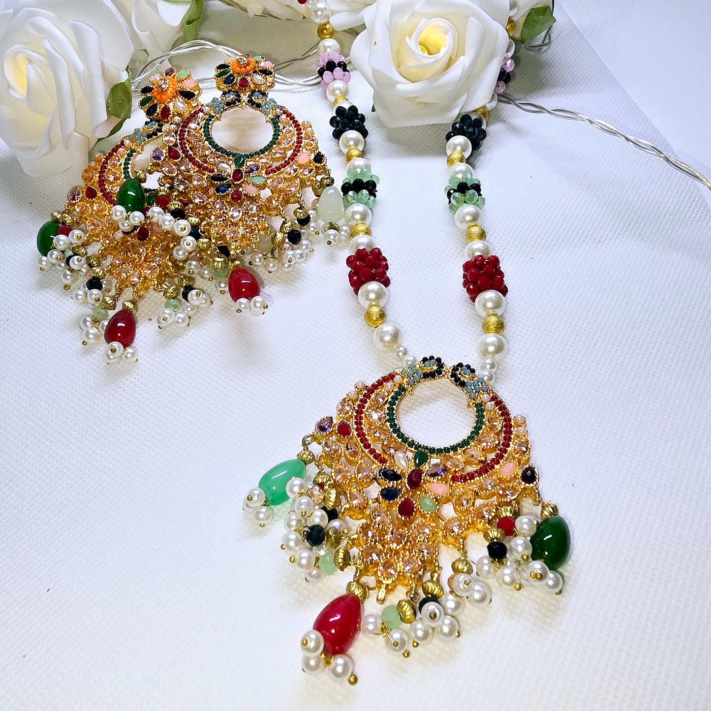 Asian Indian Pendant Necklace Jewellery Set