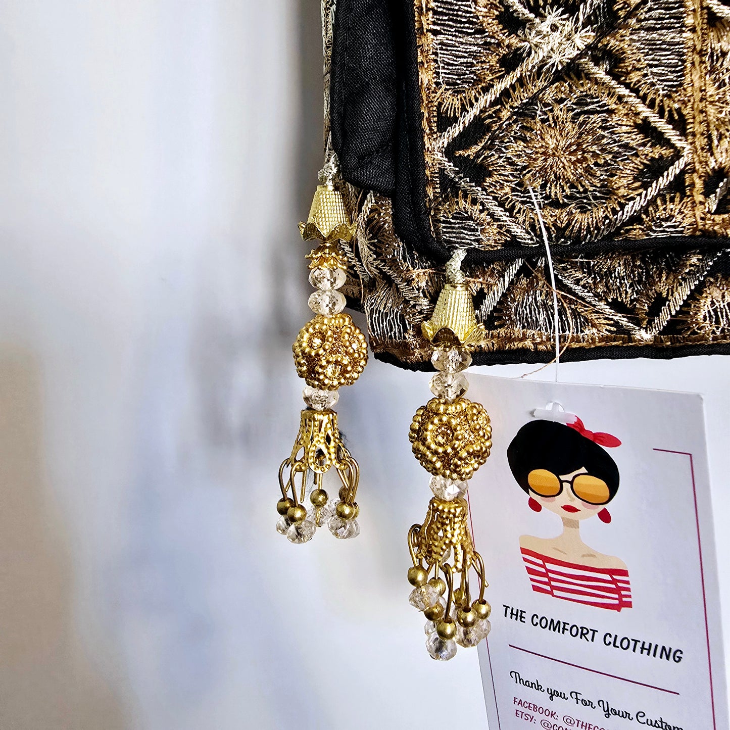 Hand Embroidered Black Shawl