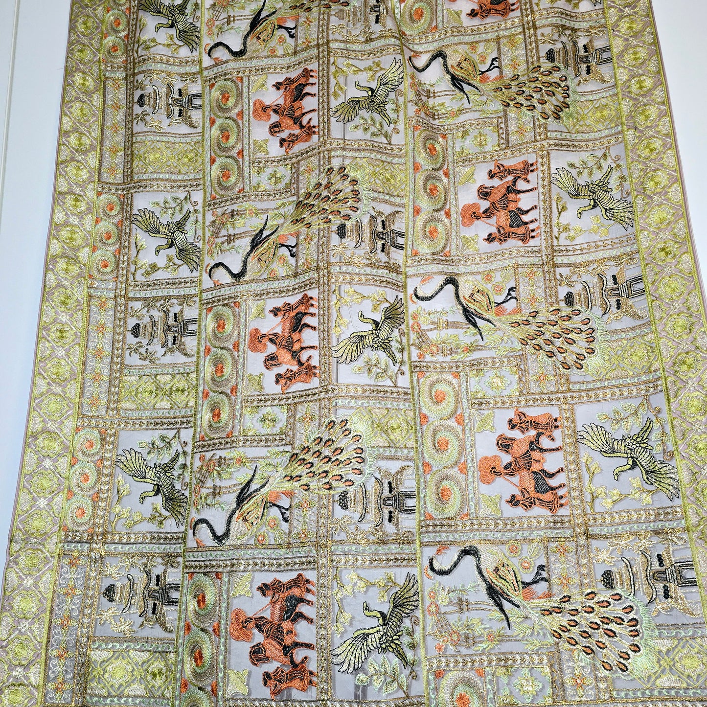 Full Embroidered Purple Shawl