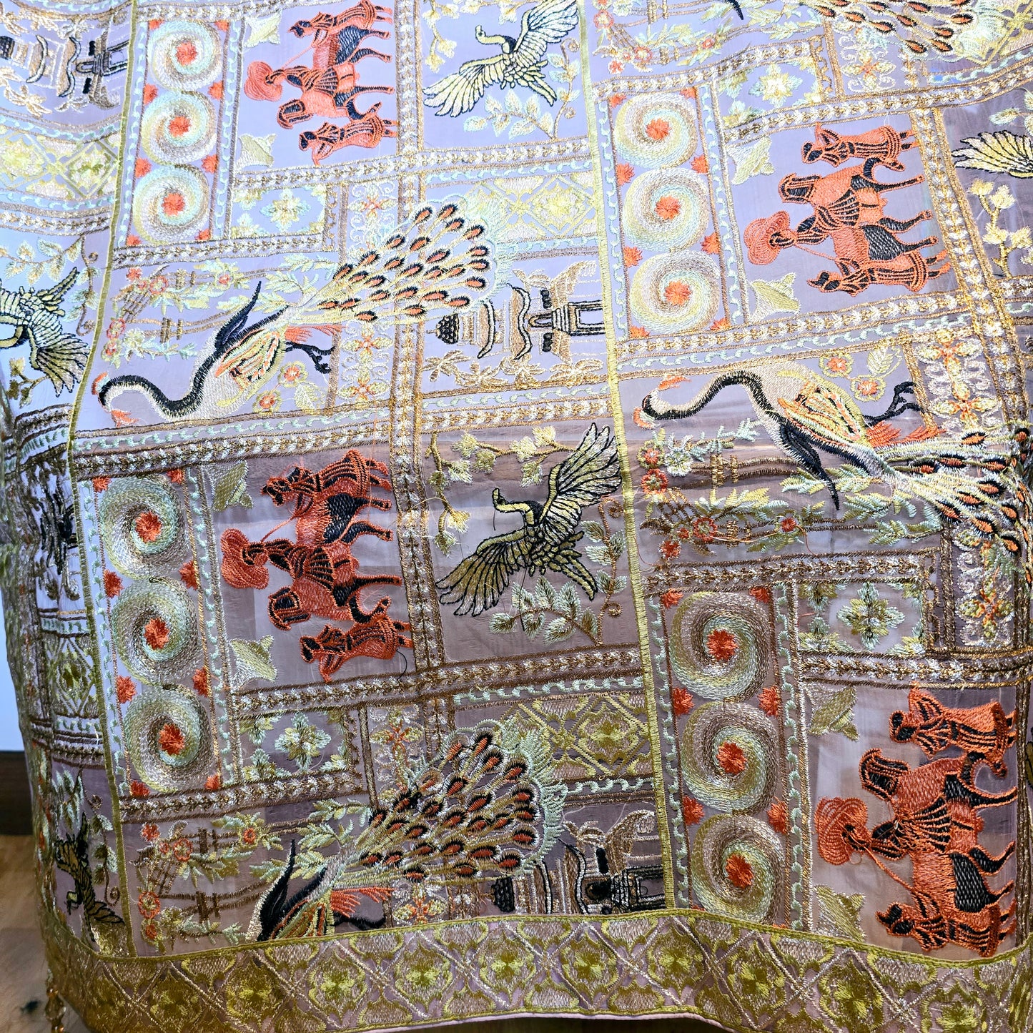 Full Embroidered Purple Shawl