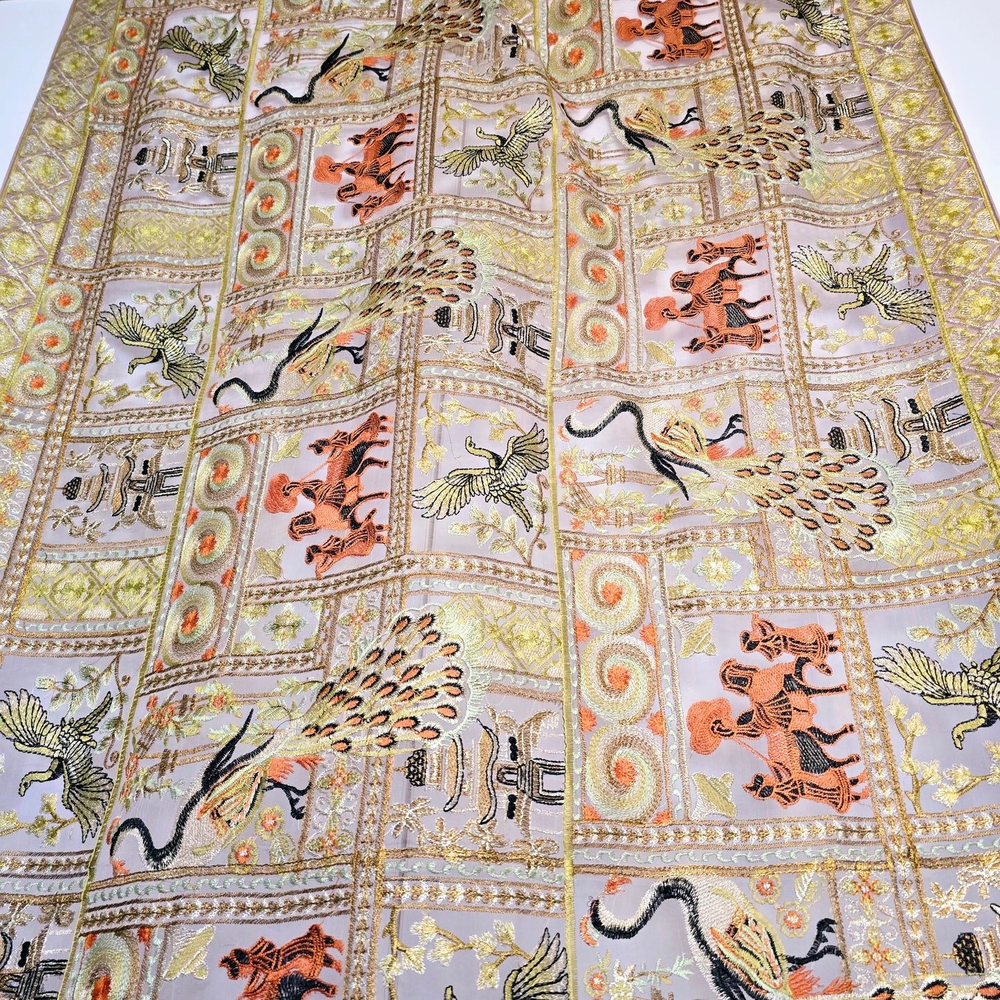 Full Embroidered Purple Shawl