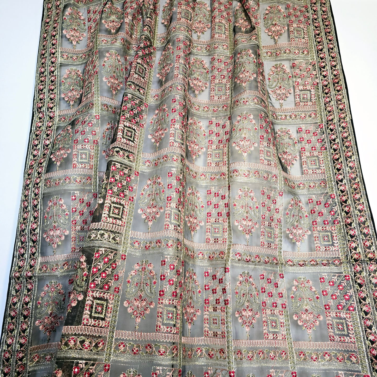 Black Full Embroidered Shawl Perfect for All Occasions