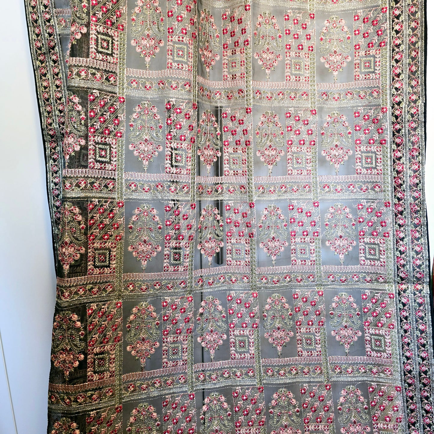 Black Full Embroidered Shawl Perfect for All Occasions