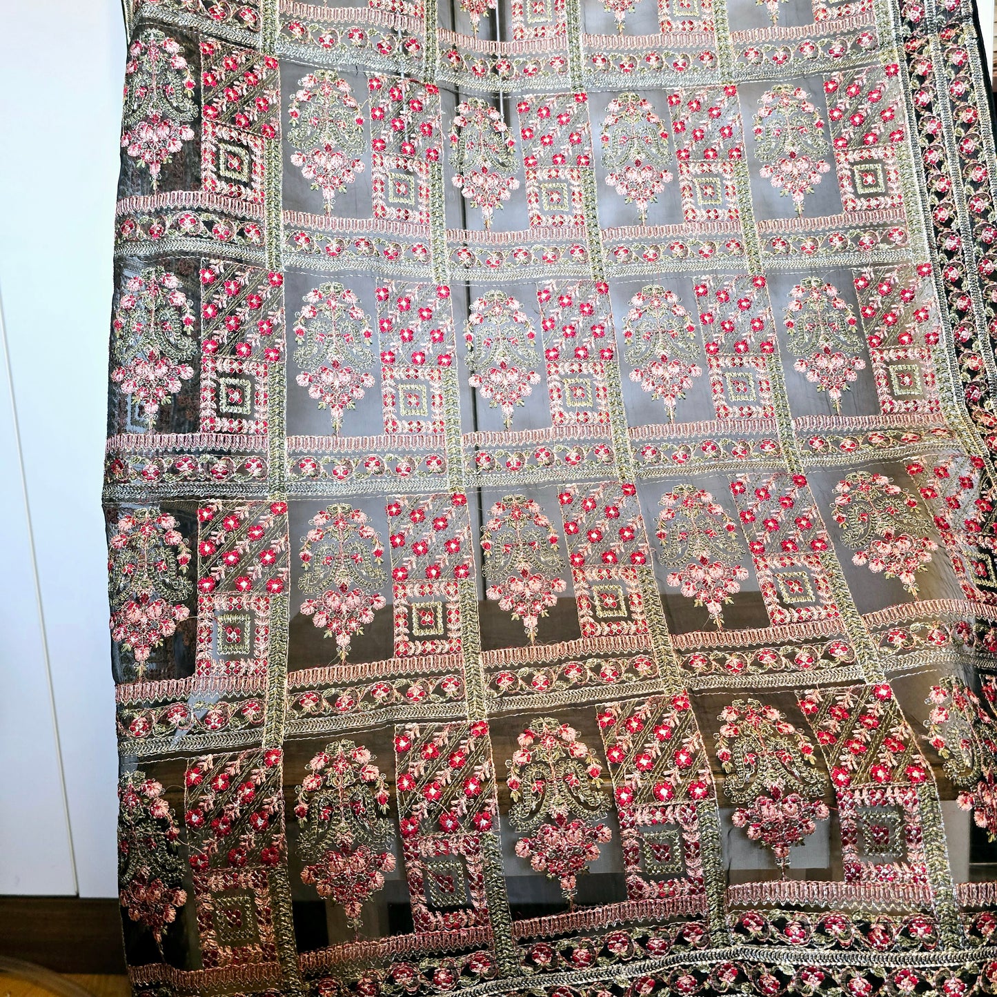 Black Full Embroidered Shawl Perfect for All Occasions