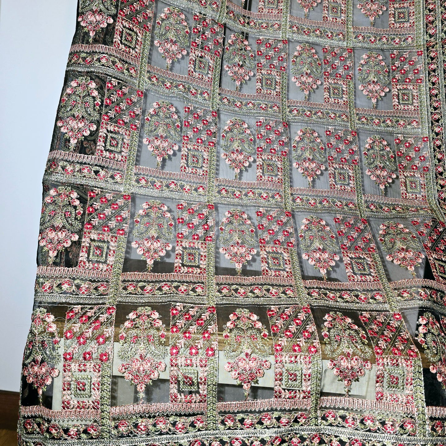 Black Full Embroidered Shawl Perfect for All Occasions