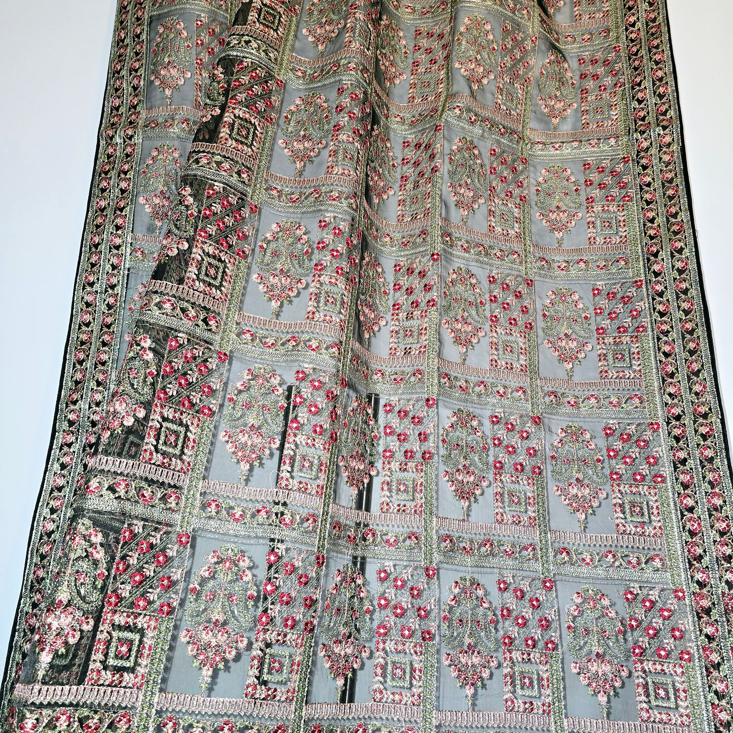 Black Full Embroidered Shawl Perfect for All Occasions