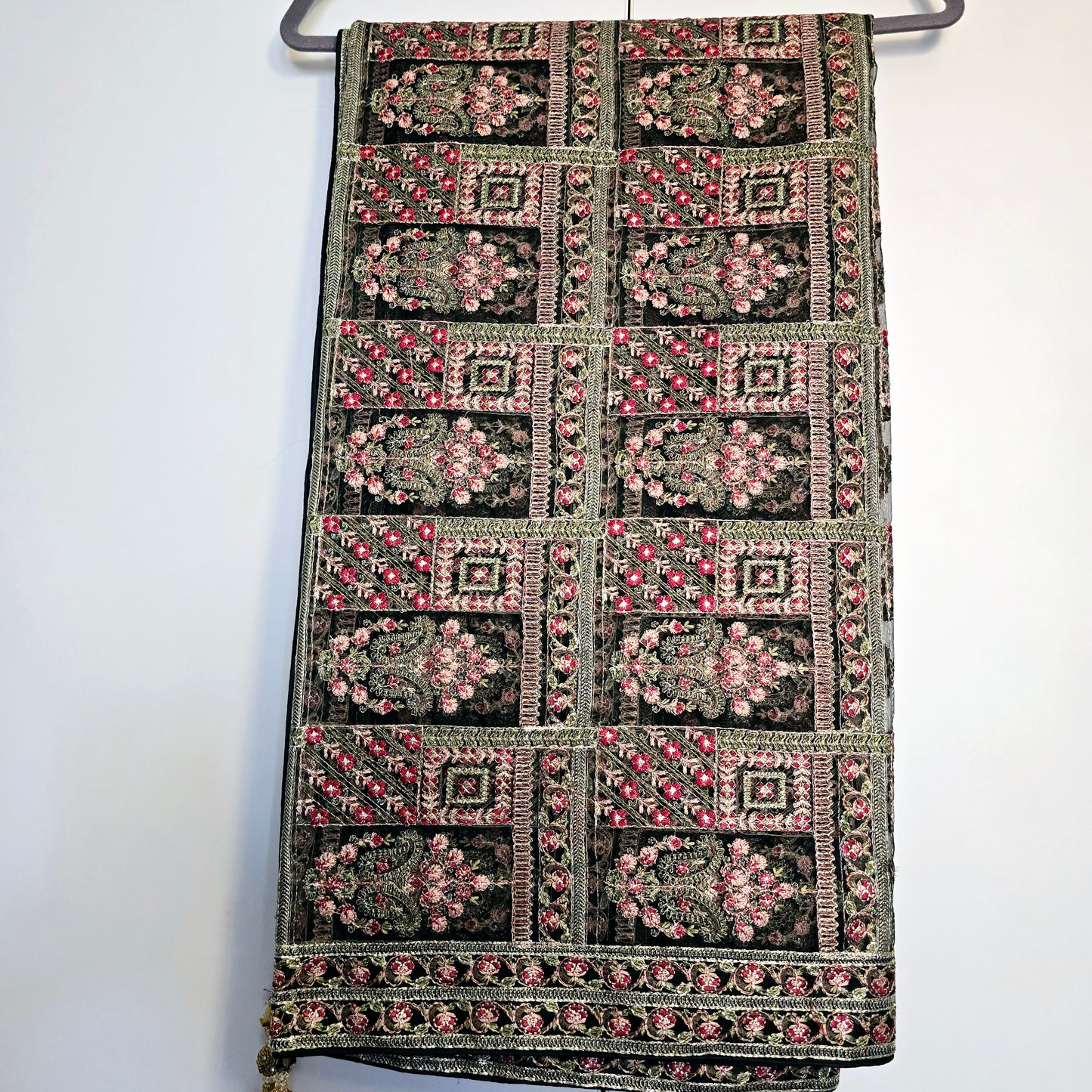 Black Full Embroidered Shawl Perfect for All Occasions