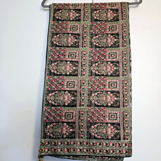 Black Full Embroidered Shawl Perfect for All Occasions