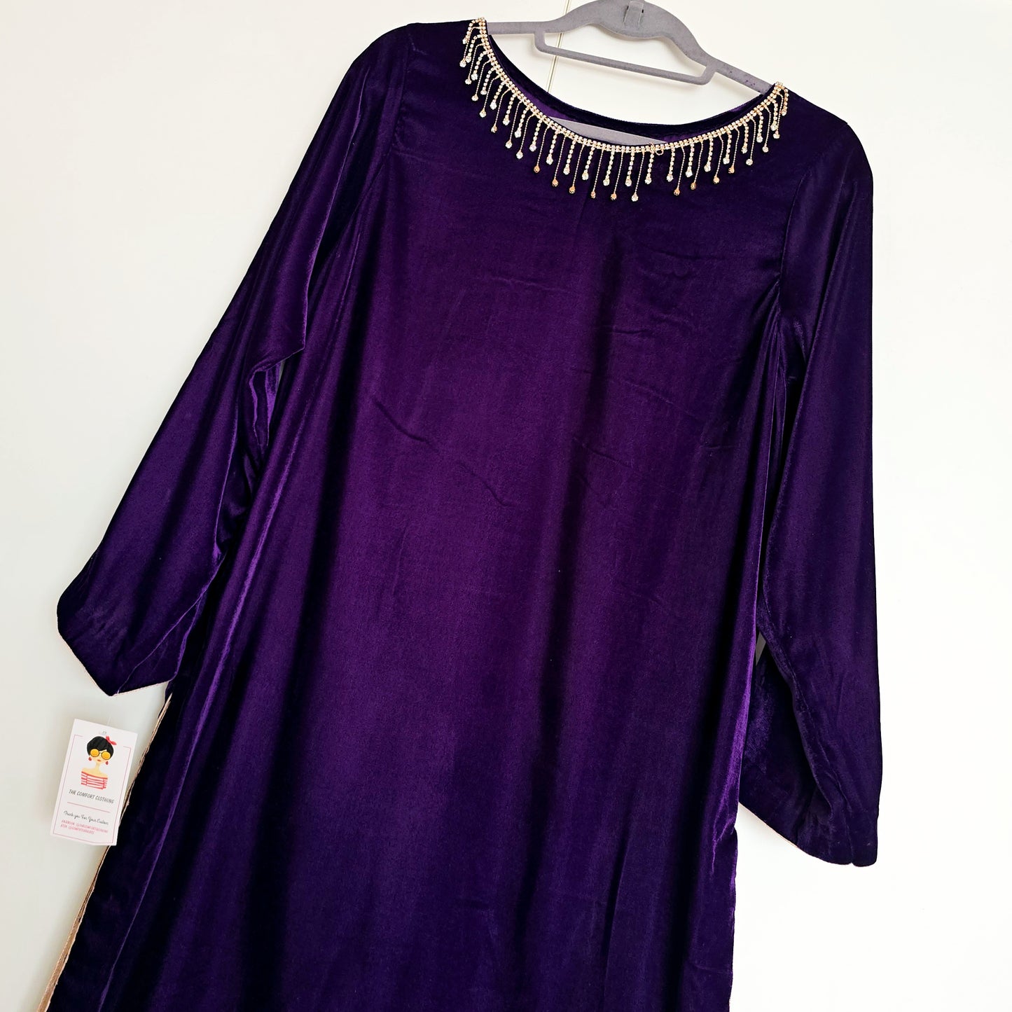 Eid Collection 2025 || Dark Purple Plain Kurta for Women