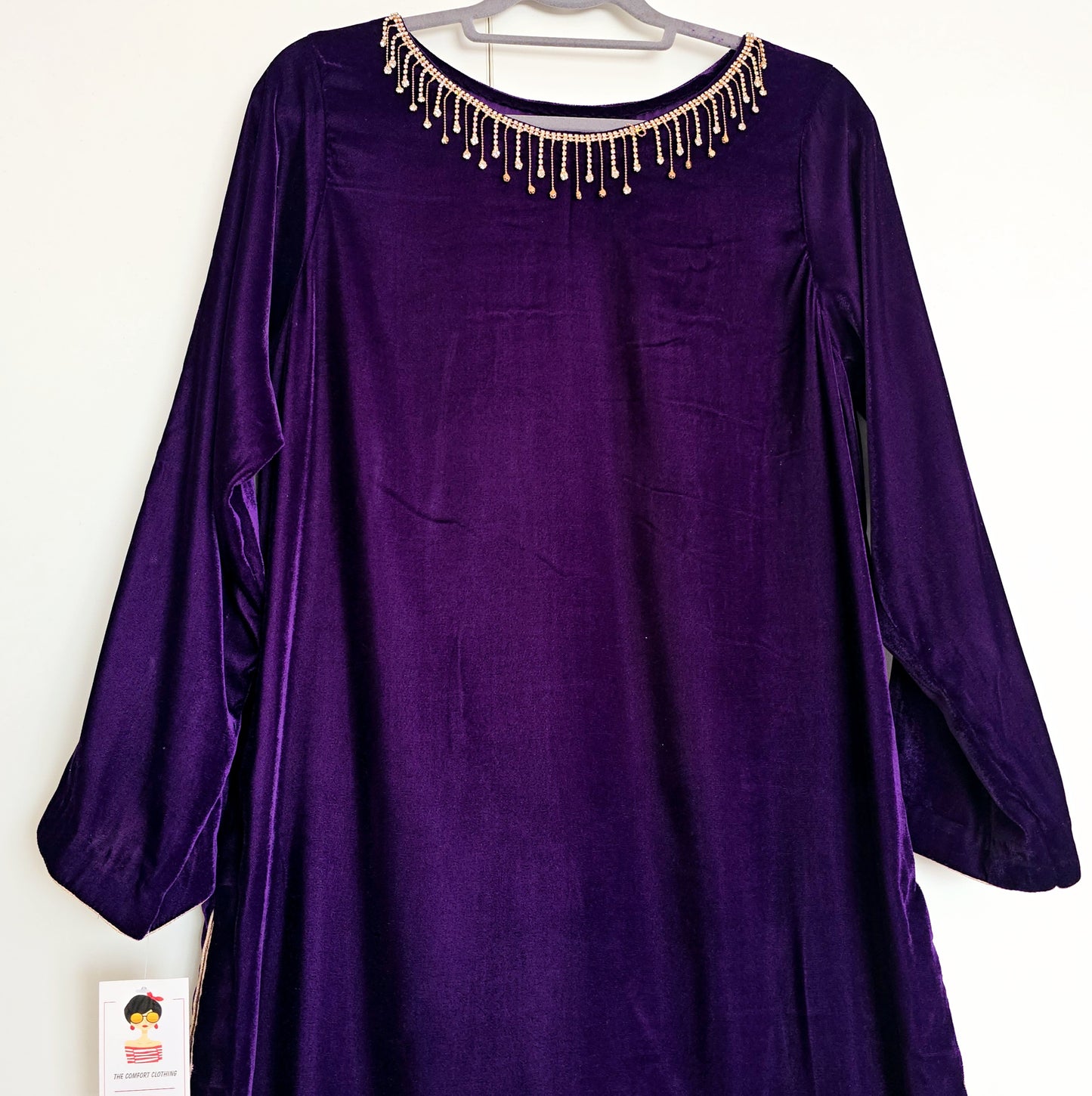 Eid Collection 2025 || Dark Purple Plain Kurta for Women