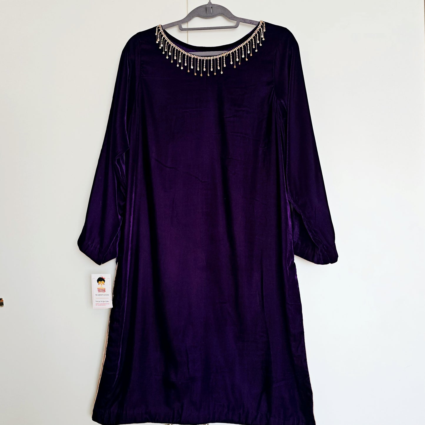 Eid Collection 2025 || Dark Purple Plain Kurta for Women
