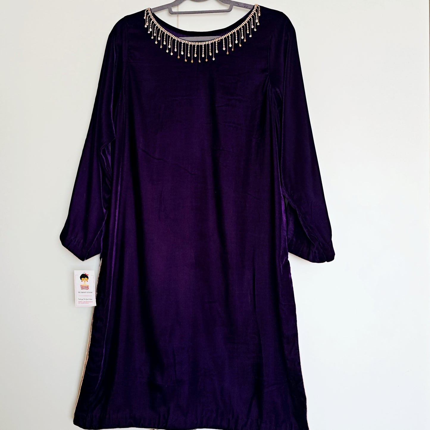 Eid Collection 2025 || Dark Purple Plain Kurta for Women