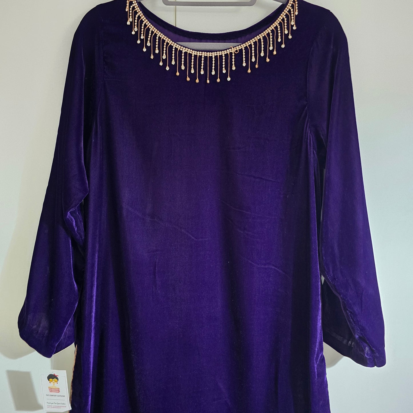 Eid Collection 2025 || Dark Purple Plain Kurta for Women