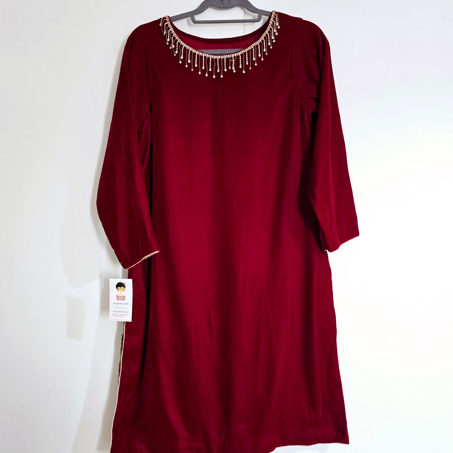 Eid Collection 2025 || Blood Red Plain Kurta for Women