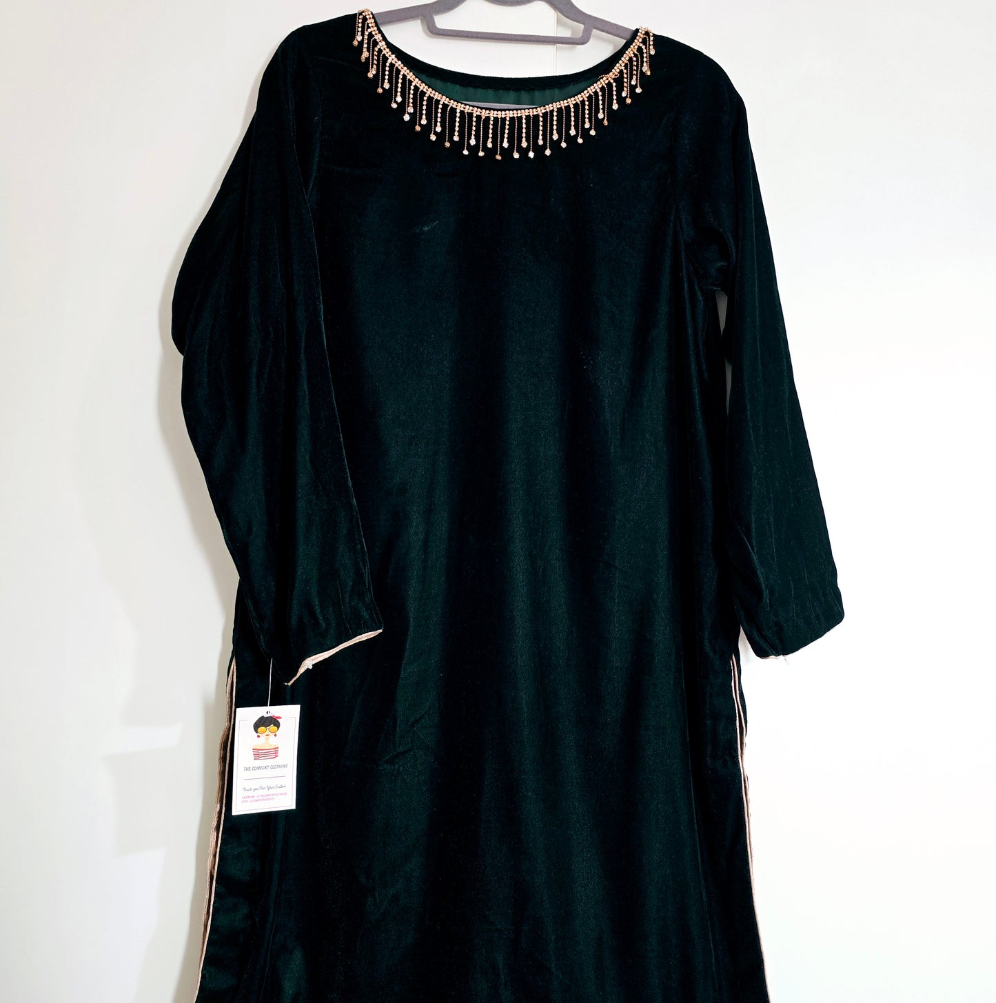 Eid Collection 2025 || Bottle Green Plain Kurta for Women