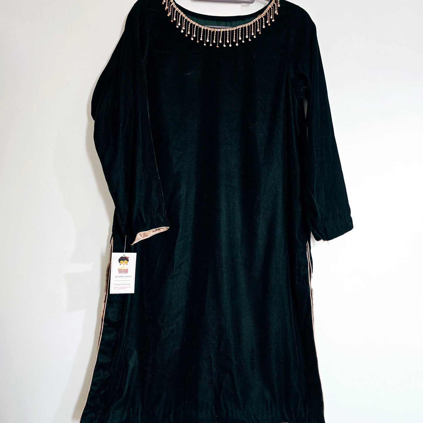 Eid Collection 2025 || Bottle Green Plain Kurta for Women