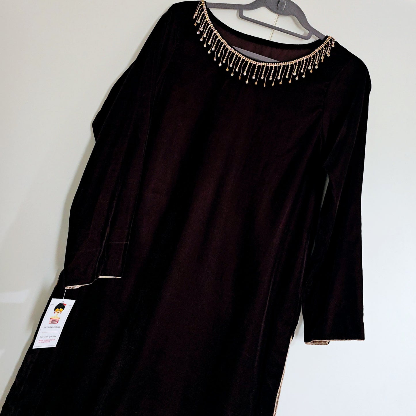 Eid Collection 2025 || Dark Brown Plain Kurta for Women