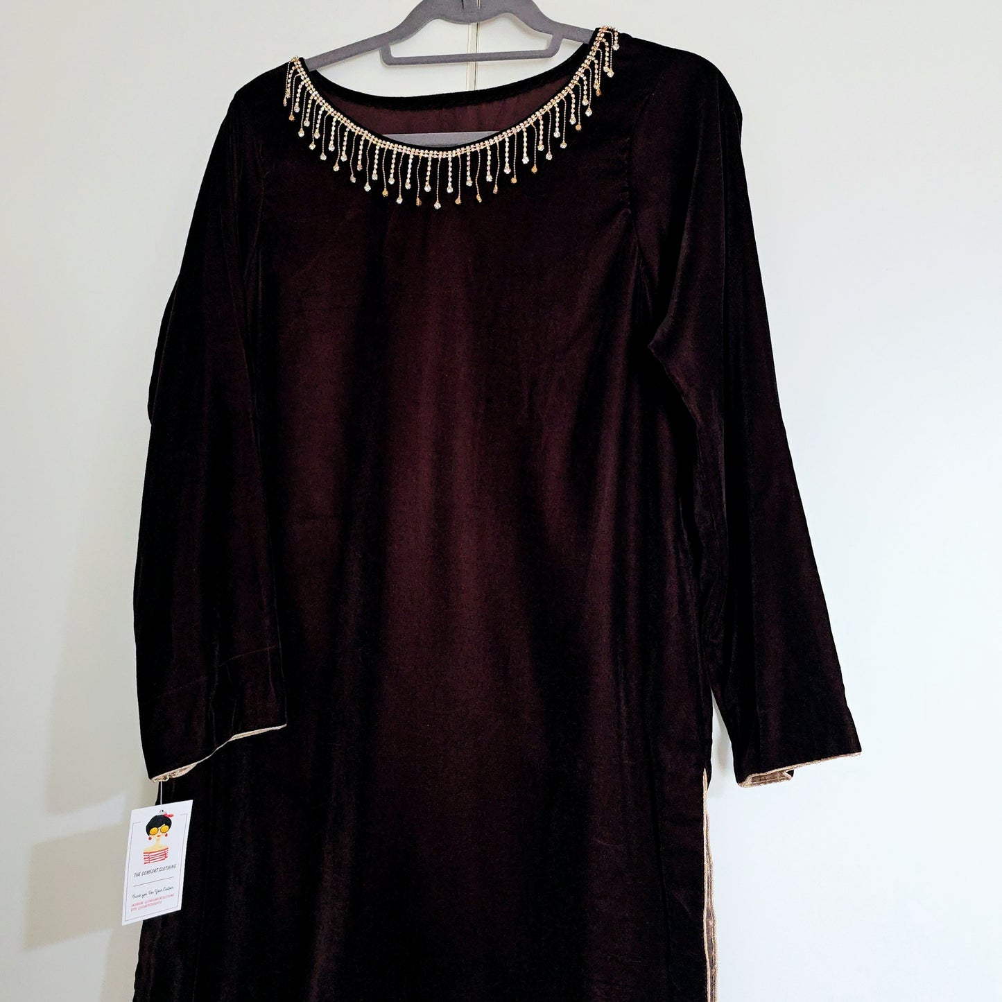 Eid Collection 2025 || Dark Brown Plain Kurta for Women