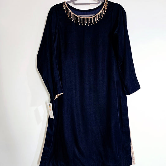Eid Collection 2025 || Navy Blue Plain Kurta for Women