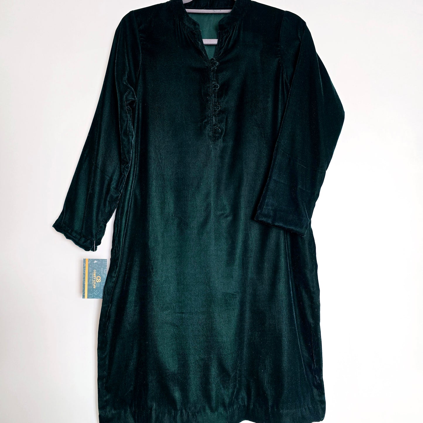 Bottle Green Velvet Kurta Partywear ,Winter Velvet Kameez, Designer Velvet Suit