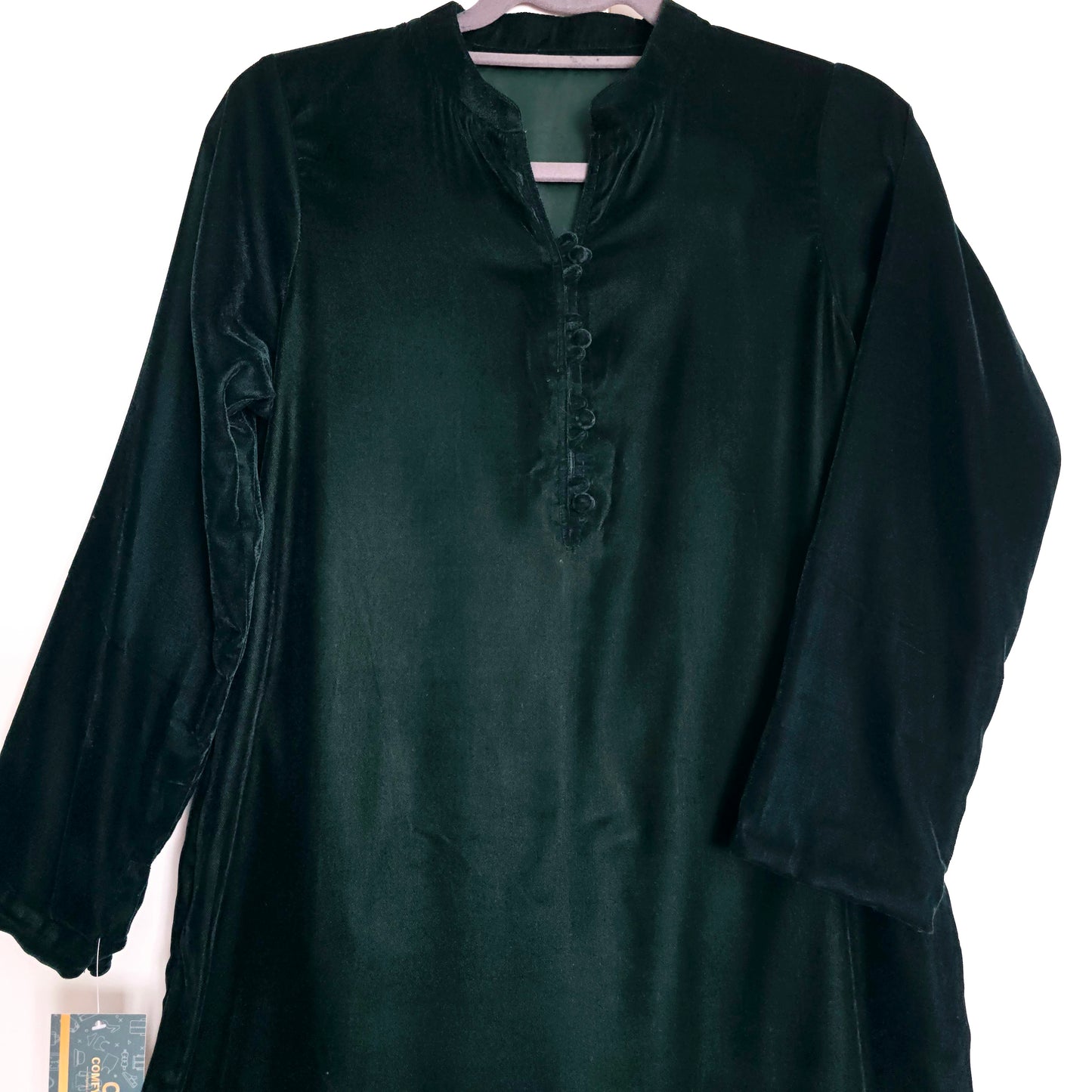 Bottle Green Velvet Kurta Partywear ,Winter Velvet Kameez, Designer Velvet Suit