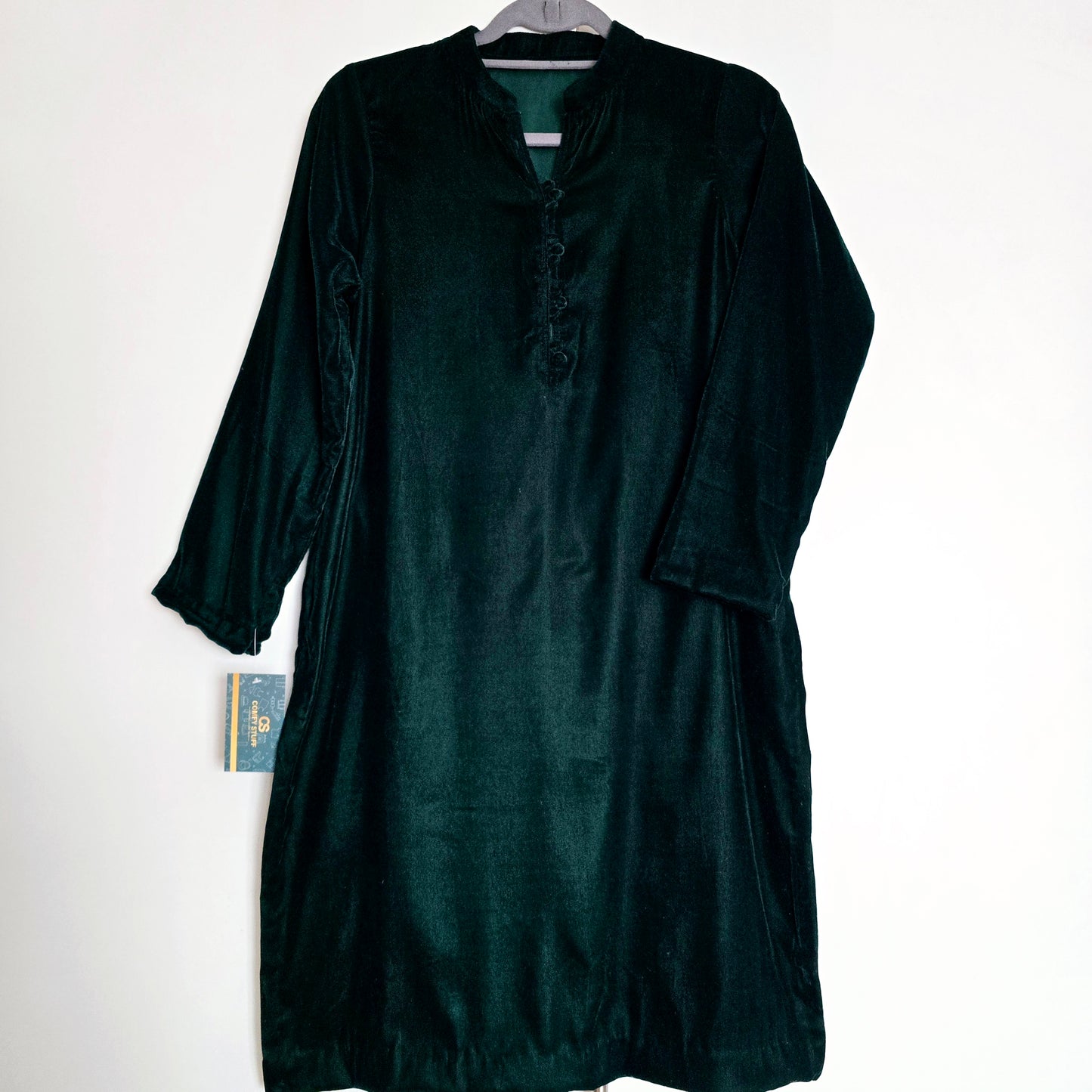 Bottle Green Velvet Kurta Partywear ,Winter Velvet Kameez, Designer Velvet Suit