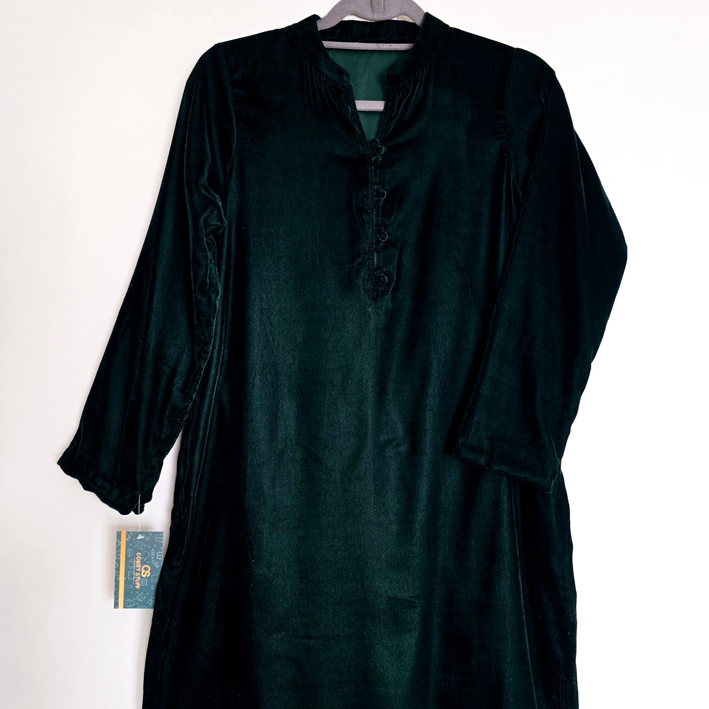 Bottle Green Velvet Kurta Partywear ,Winter Velvet Kameez, Designer Velvet Suit