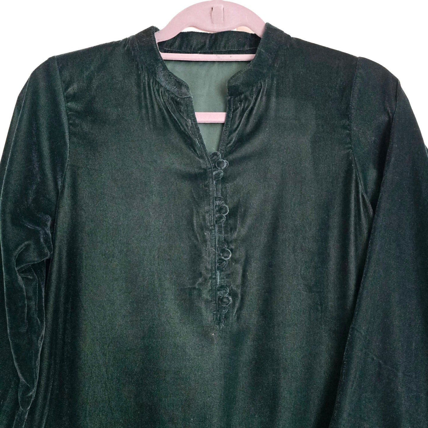 Bottle Green Velvet Kurta Partywear ,Winter Velvet Kameez, Designer Velvet Suit