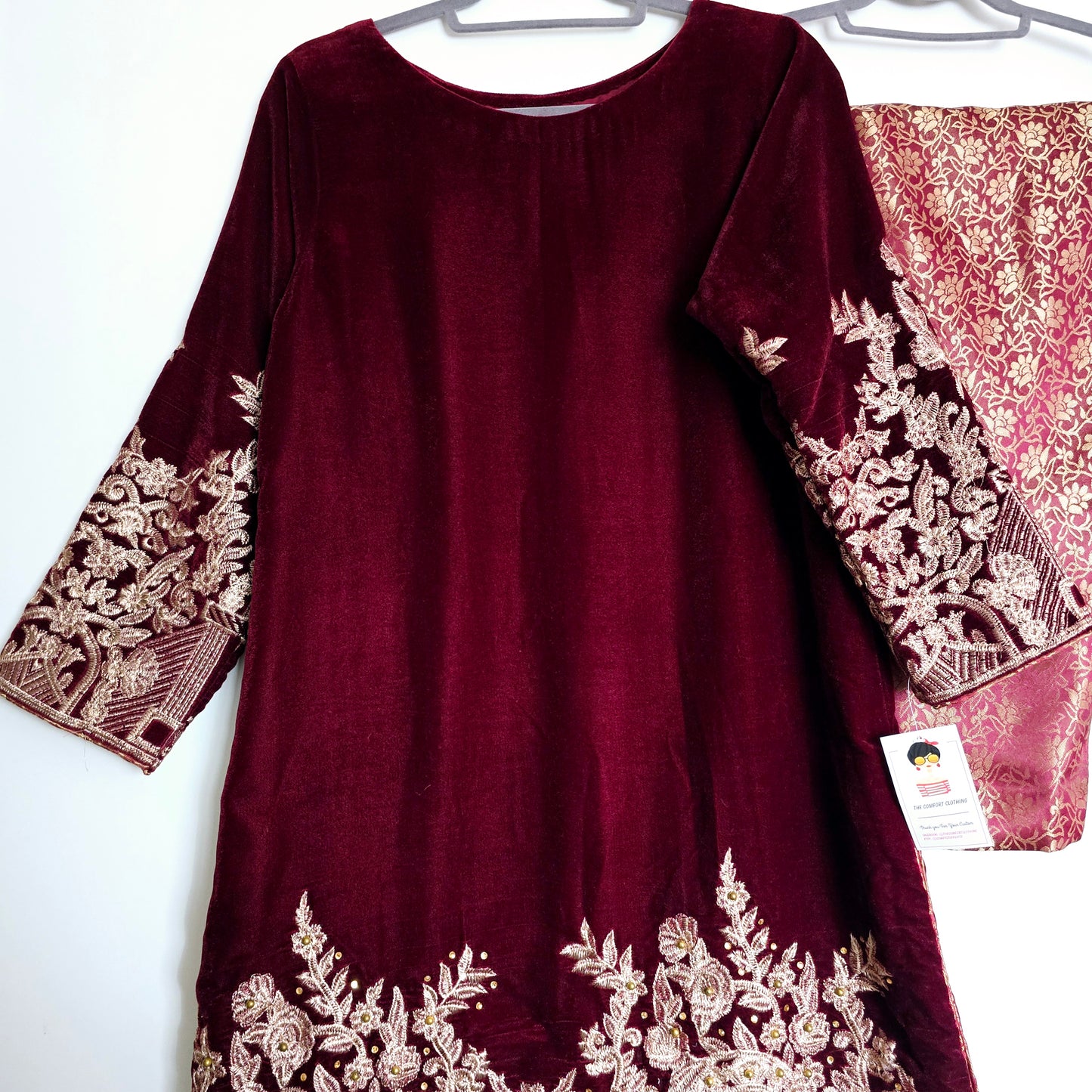 Velvet Shalwar Kameez Stitched Pakistani Indian Eid Dress