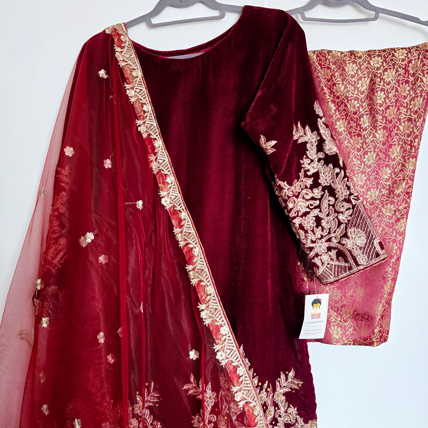 Velvet Shalwar Kameez Stitched Pakistani Indian Eid Dress