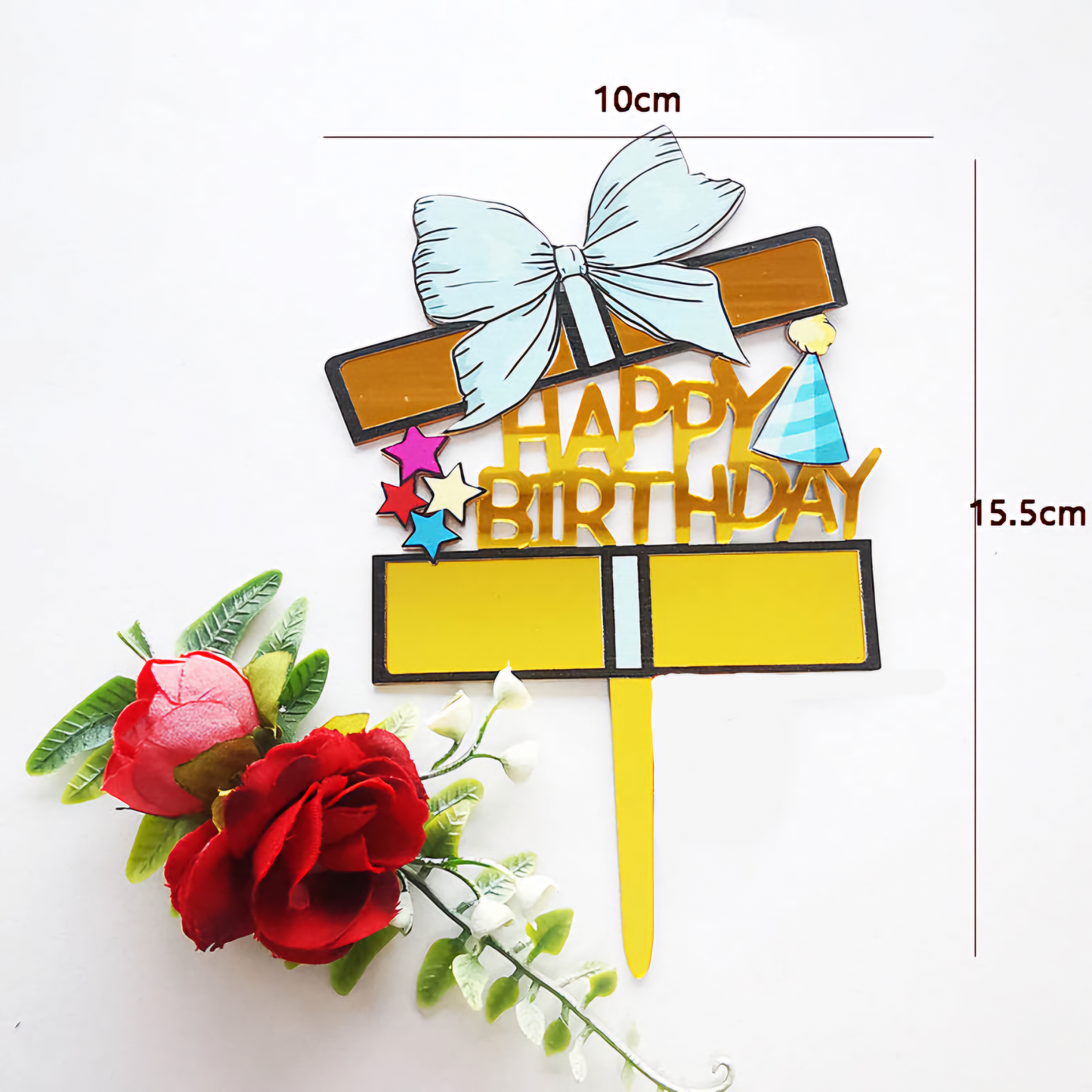 Acrylic Cake Topper for Safari, Jungle, Animal Birthday || Happy Birthday Decoration featuring Bow, Baby Shower, Birthday & Anniversary