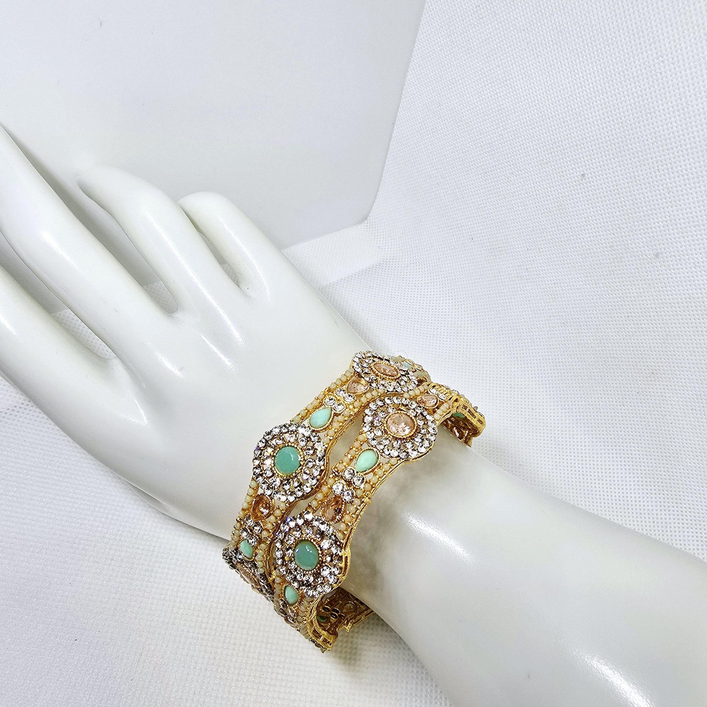 Bangle Openable Kara Set || Gold Plated Kara Pair || Bangles with Zircon Stones