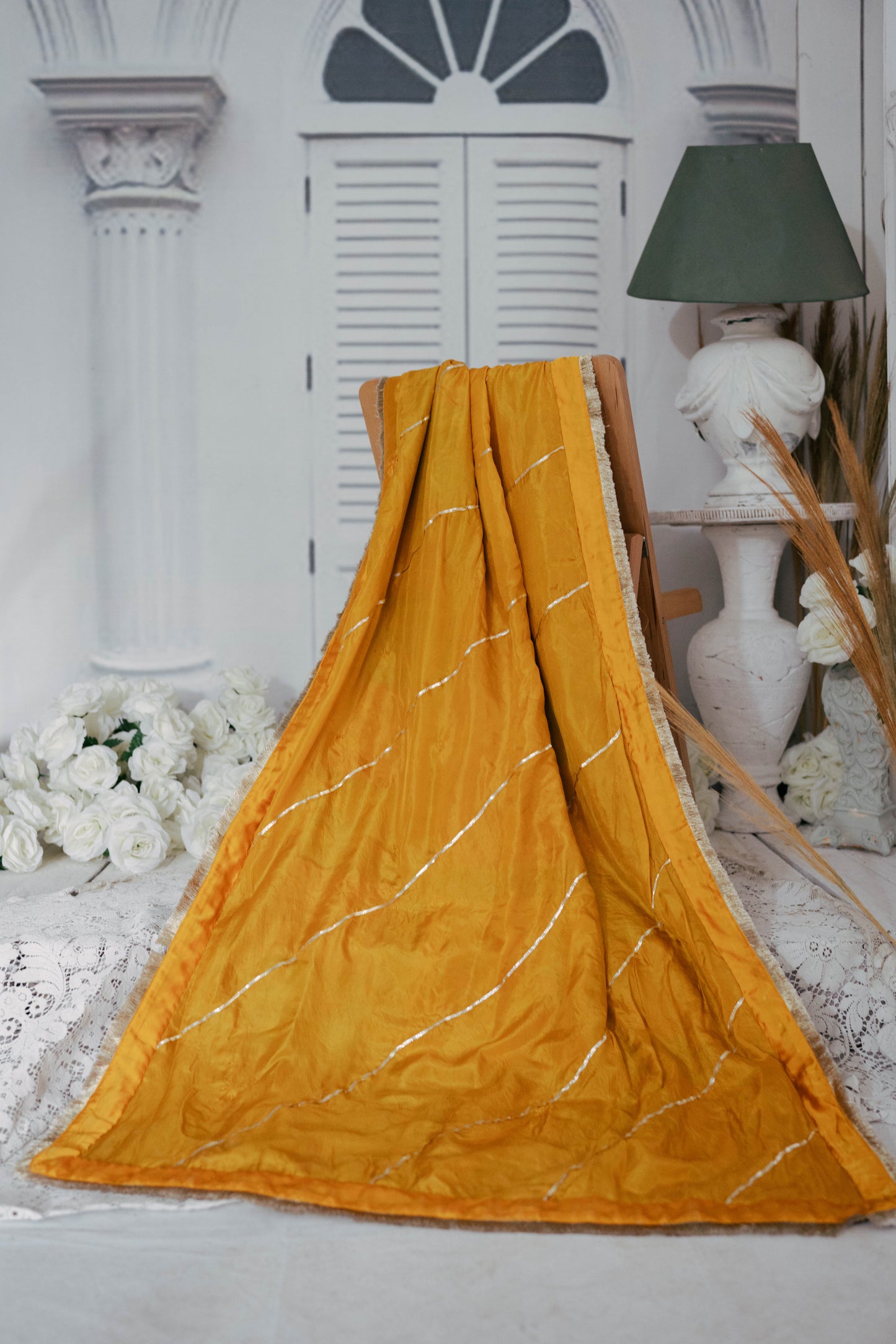 Full Embroidered Pakistani/ Indian Shawl with Pearls, Dubka and Kora Perfect for Wedding, Eid and Occasion Wear