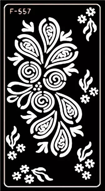 Henna Tattoo Stencils Reusable Self Adhesive Temporary Hand Body Art Template Stencil || Mehndi Design || Apply Mehndi on it