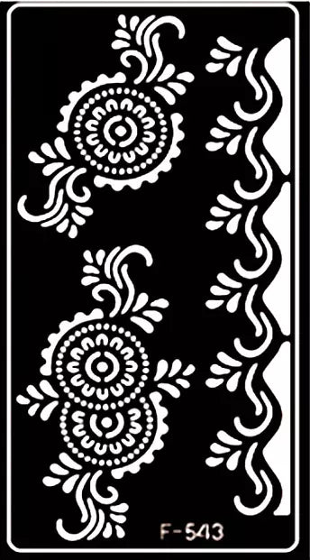 Henna Tattoo Stencils Reusable Self Adhesive Temporary Hand Body Art Template Stencil || Mehndi Design || Apply Mehndi on it