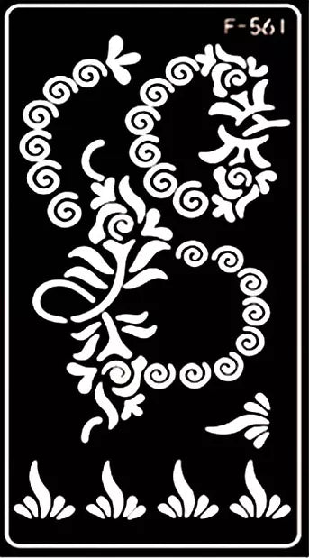 Henna Tattoo Stencils Reusable Self Adhesive Temporary Hand Body Art Template Stencil || Mehndi Design || Apply Mehndi on it