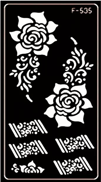 Henna Tattoo Stencils Reusable Self Adhesive Temporary Hand Body Art Template Stencil || Mehndi Design || Apply Mehndi on it